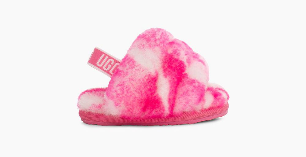 Ugg Fluff Yeah Marble - Kids Slides - Pink Rose - NZ (4691PHIQM)